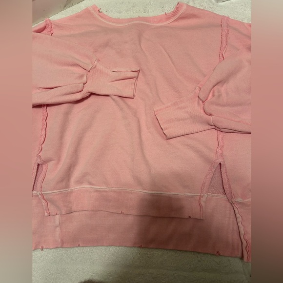 NWOT free people We The Free Camden Sweatshirt in Pink Sky. XS - Picture 5 of 8